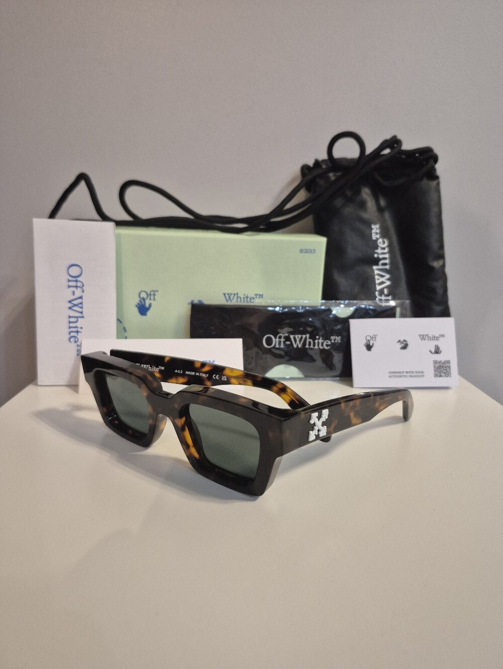 New AUTHENTIC Off-White unisex sunglasses OERI 008 Havana 6455 50-22